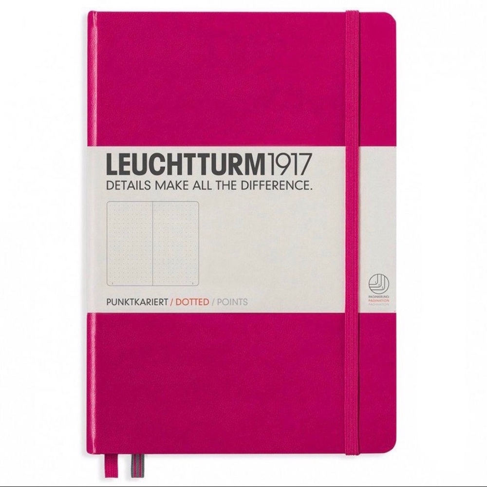 LEUCHTTURM1917 A5 Hardcover Dotted Notebook Berry
